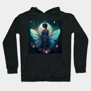 Galaxy Faerie, Staring at the Moon, stars, night sky Hoodie